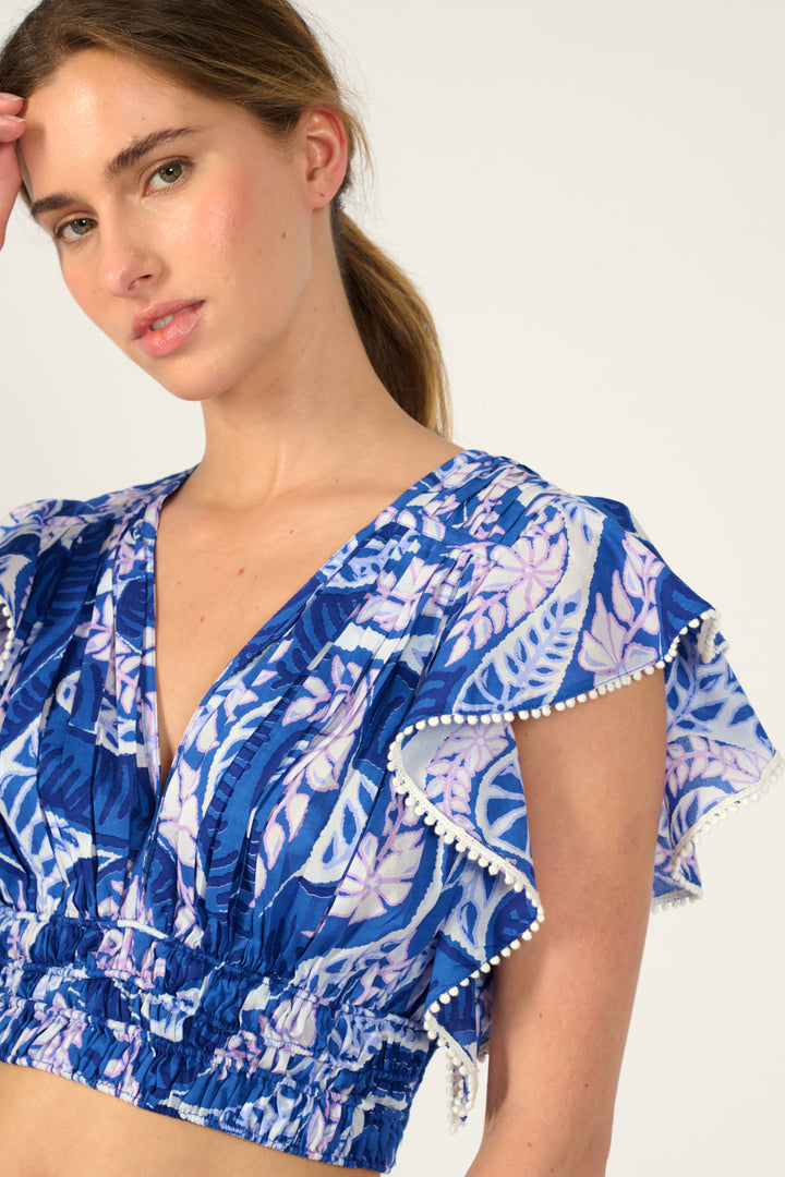 Blue Holy Snake top – Top Pearl by Poupette St Barth, view 3