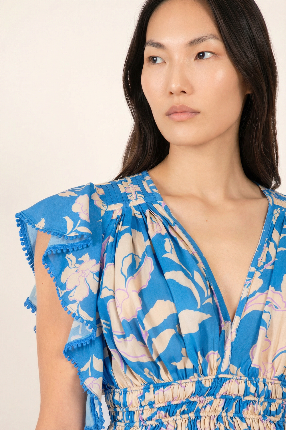 Blue Palm Beach top – Top Pearl by Poupette St Barth, view 2