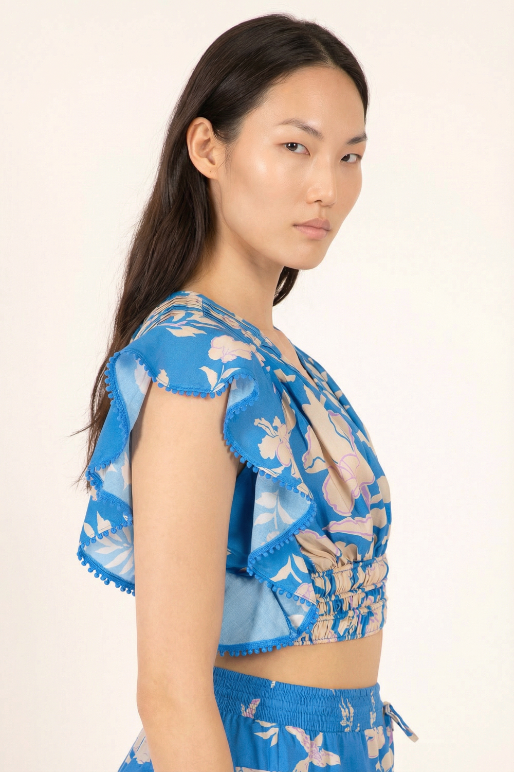 Blue Palm Beach top – Top Pearl by Poupette St Barth, view 3