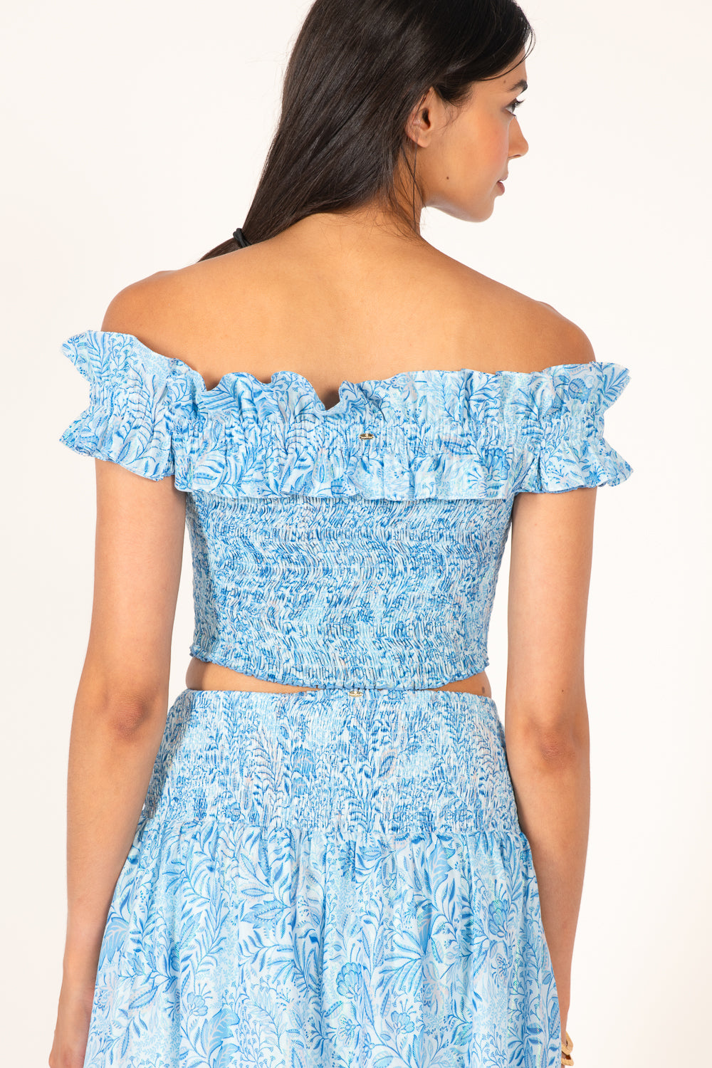 Blue Palmarosa top – Top Alitza by Poupette St Barth, view 6