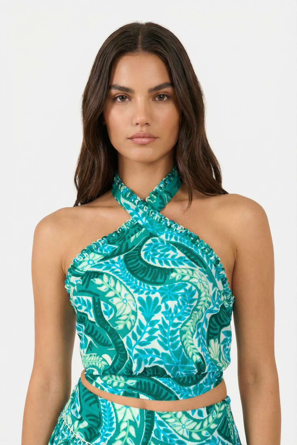 Green Holy Snake top – Top Suma by Poupette St Barth, view 3