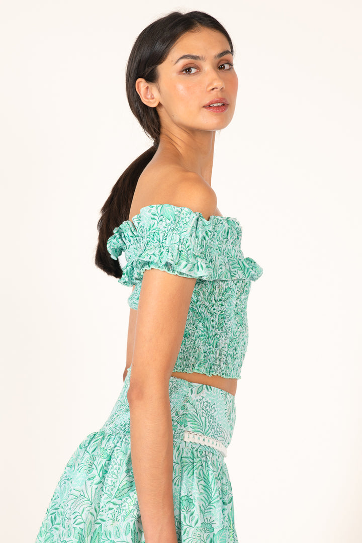 Green Palmarosa top – Top Alitza by Poupette St Barth, view 3