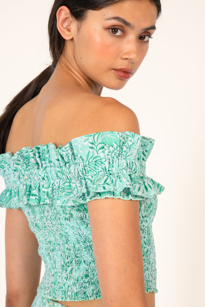Green Palmarosa top – Top Alitza by Poupette St Barth, view 4