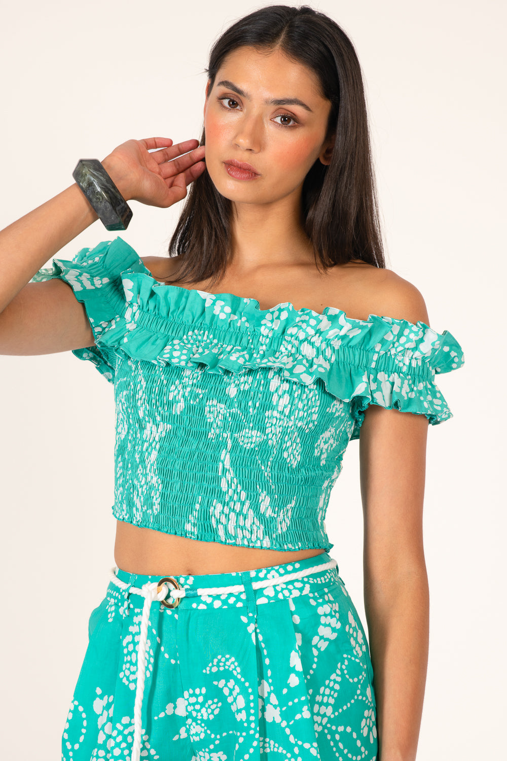 Mint Austral top – Top Alitza by Poupette St Barth, front view