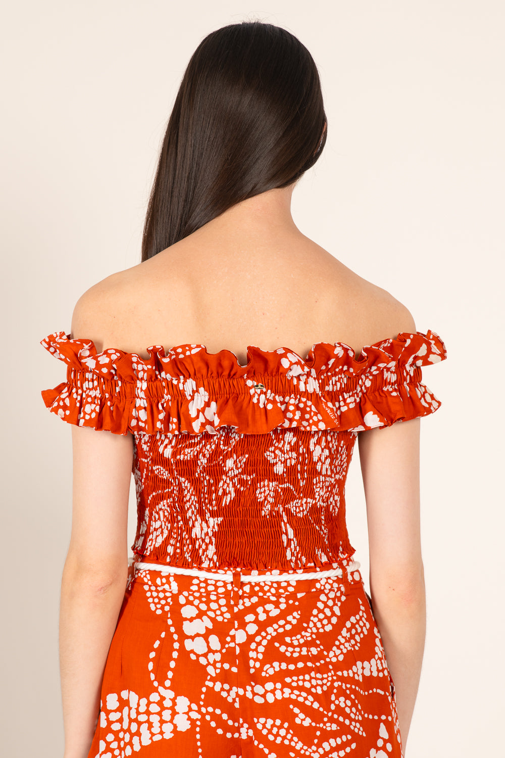 Paprika Austral top – Top Alitza by Poupette St Barth, fabric detail