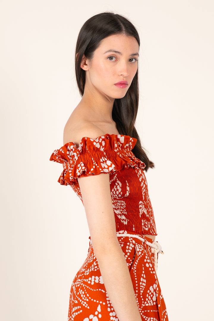 Paprika Austral top – Top Alitza by Poupette St Barth, view 3