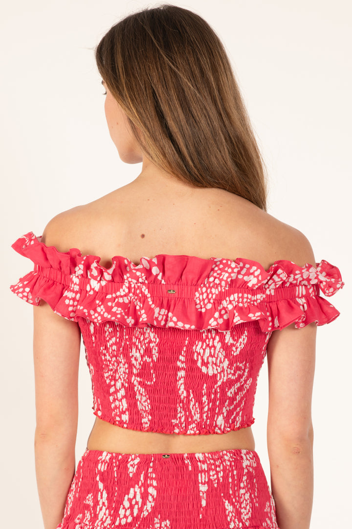 Pink Austral top – Top Alitza by Poupette St Barth, view 5