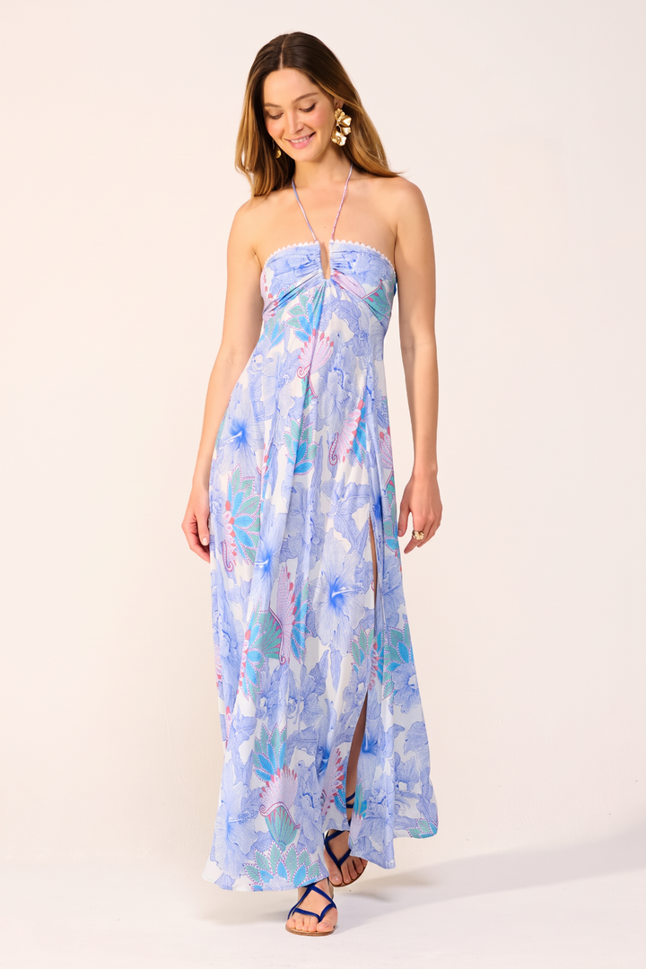 Robe Longue Carla - Blue Padang