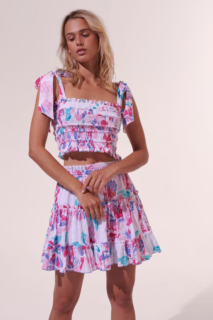 Mini Skirt Clara - Pink Macro Peony