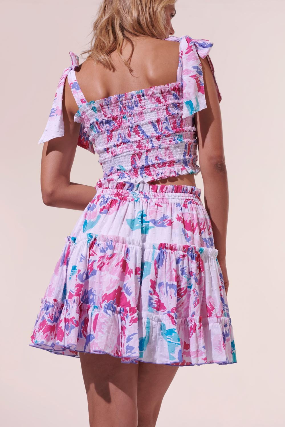 Mini Skirt Clara - Pink Macro Peony