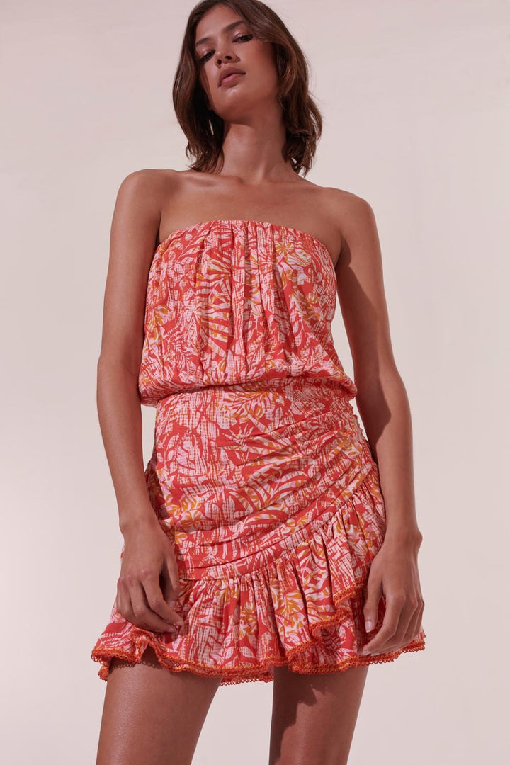 Bandeau Dress Ambra - Orange Tropical