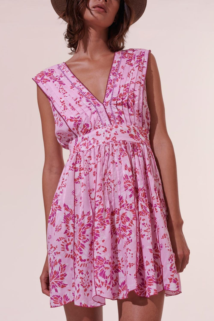 Robe Courte Agnès - Purple Pivoine