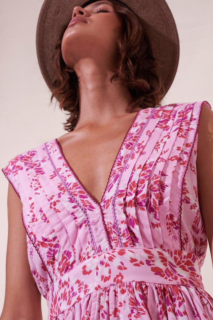 Robe Courte Agnès - Purple Pivoine