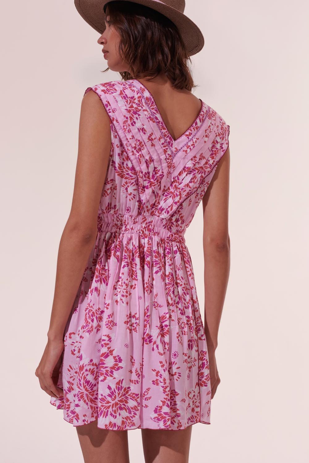 Robe Courte Agnès - Purple Pivoine