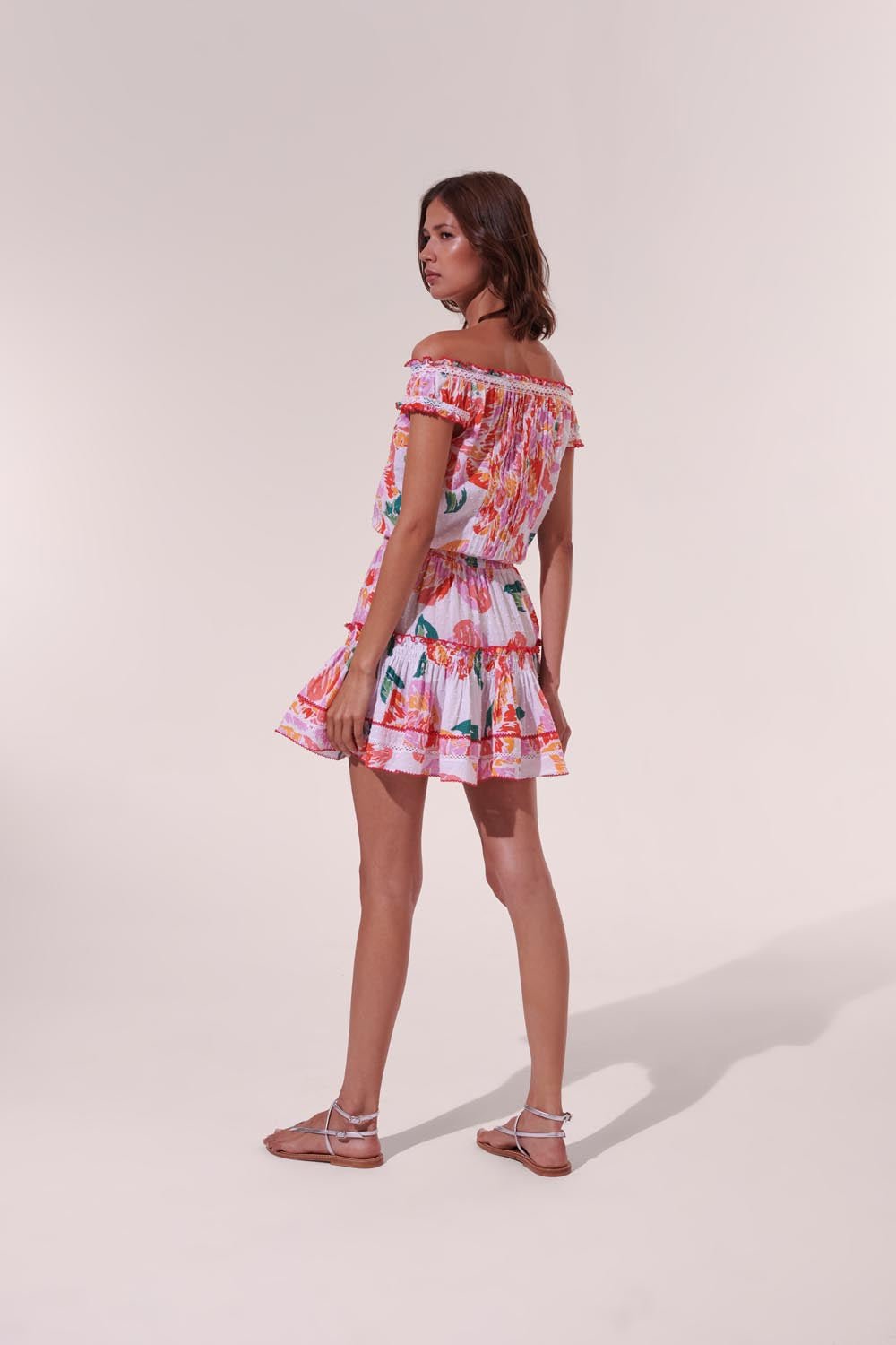 Mini Dress Alba - Orange Macro Peony