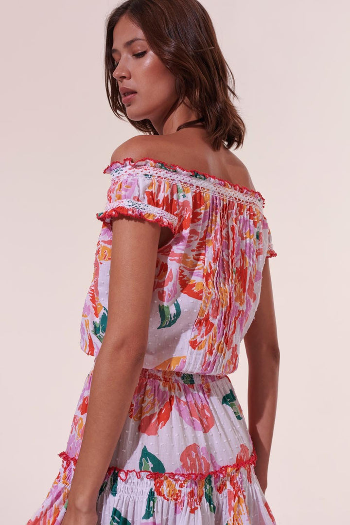 Mini Dress Alba - Orange Macro Peony