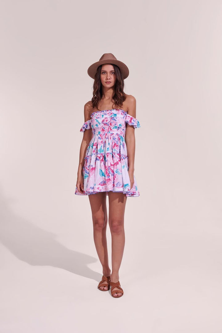 Robe Courte Aurora - Pink Macro Peony