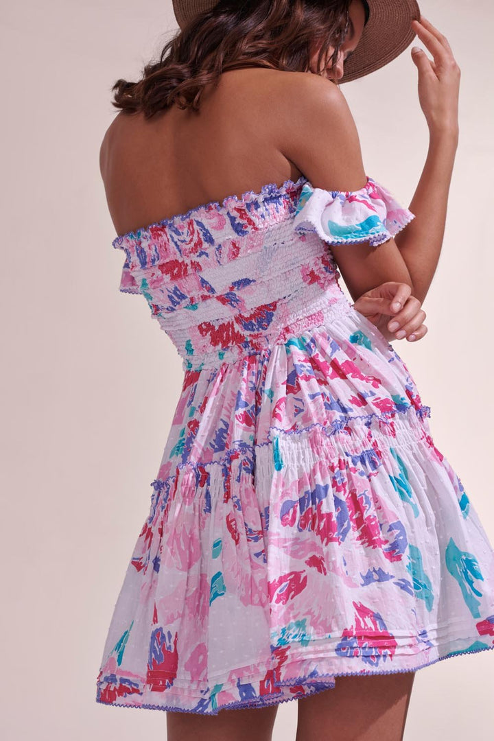 Robe Courte Aurora - Pink Macro Peony