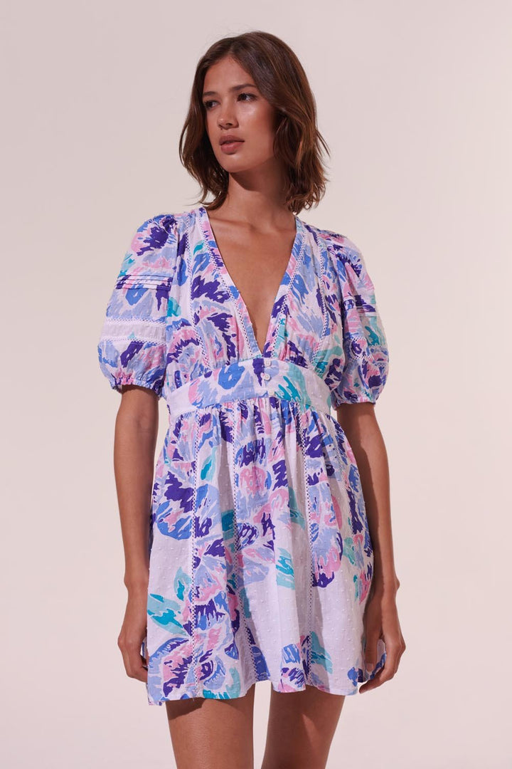 Mini Dress Reine - Blue Macro Peony