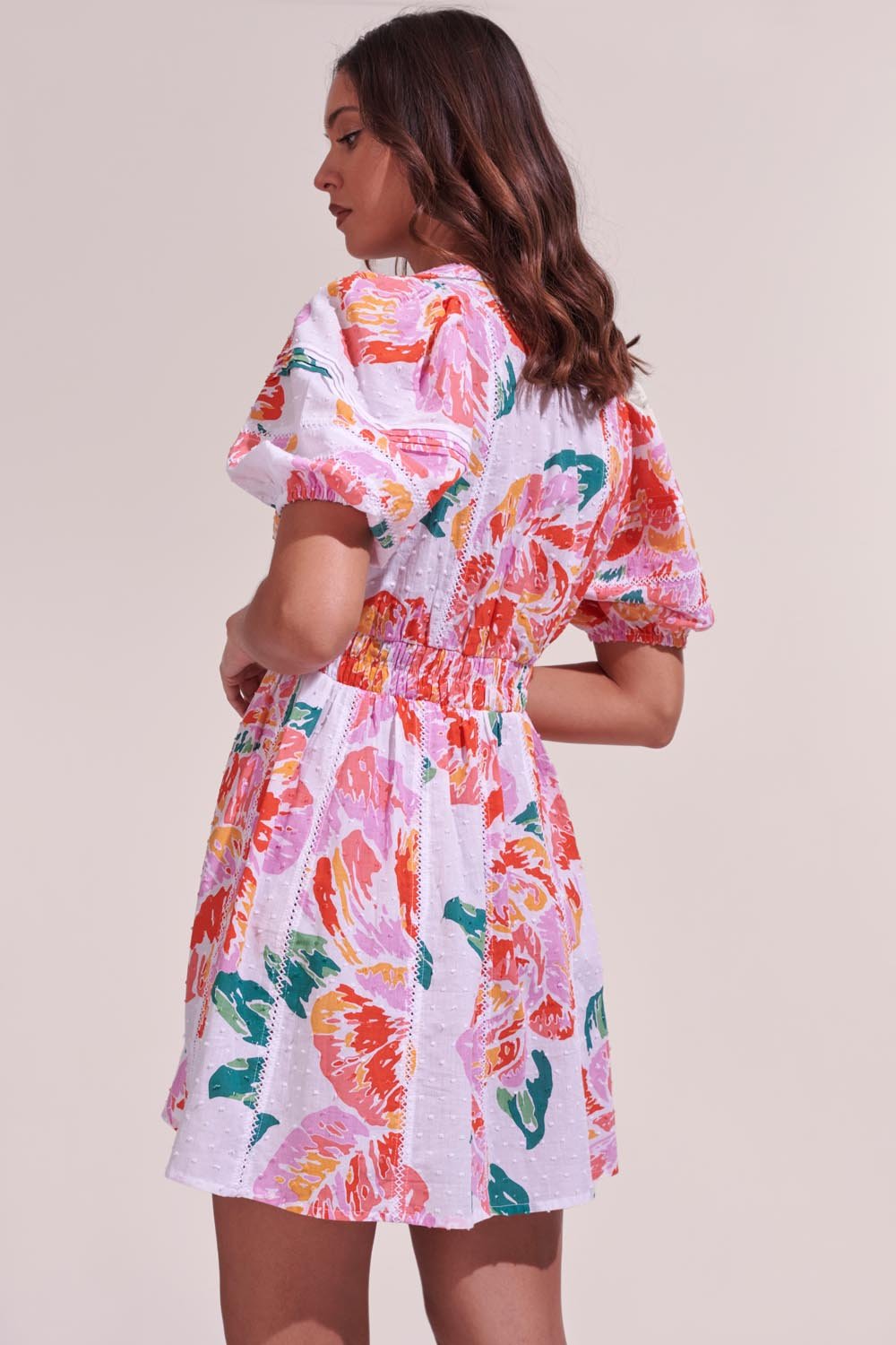 Mini Dress Reine - Orange Macro Peony