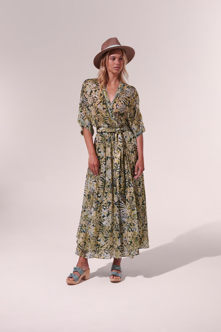 Robe Longue Adha - Green Tropical