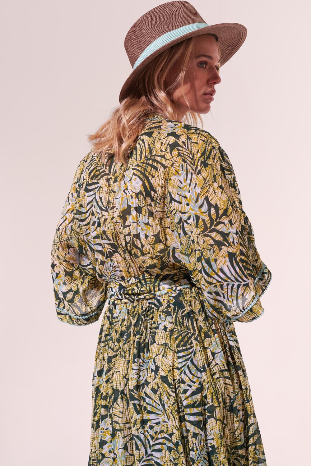 Robe Longue Adha - Green Tropical