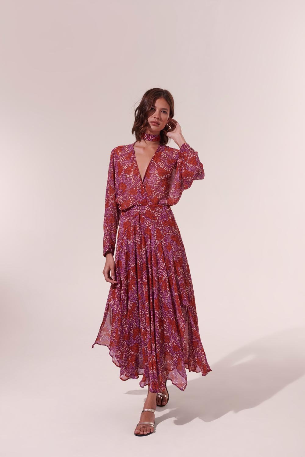 Robe Longue Ilona - Rose Geo Animalier