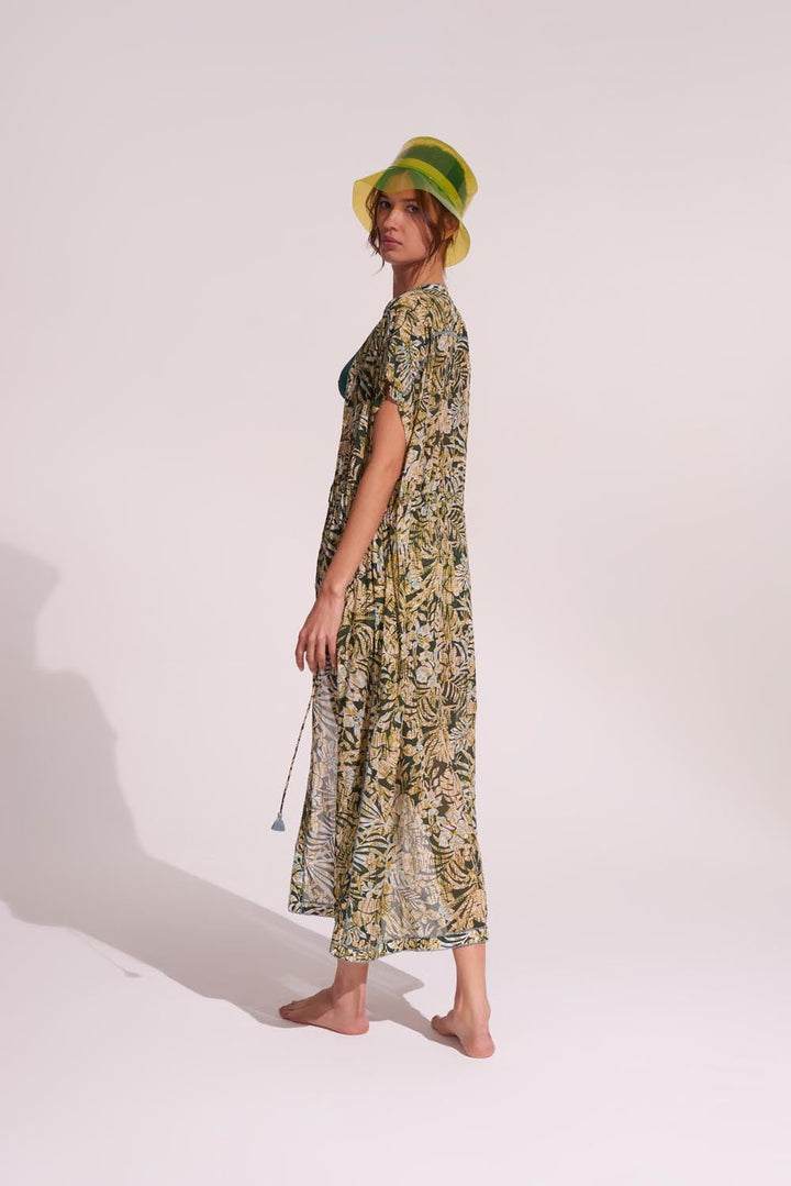 Long Tunic Mya - Green Tropical