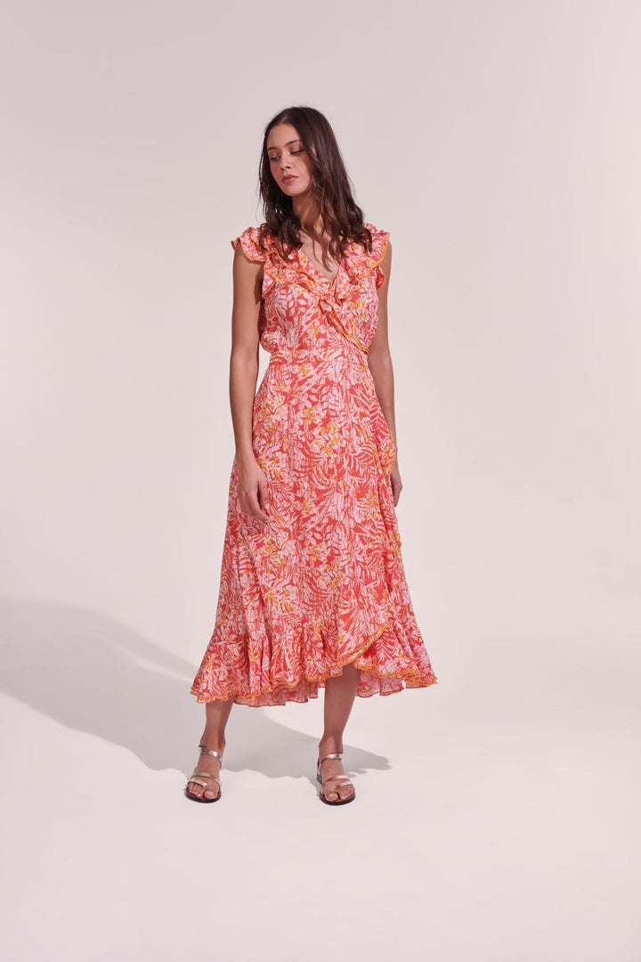 Midi Dress Aude - Orange Tropical