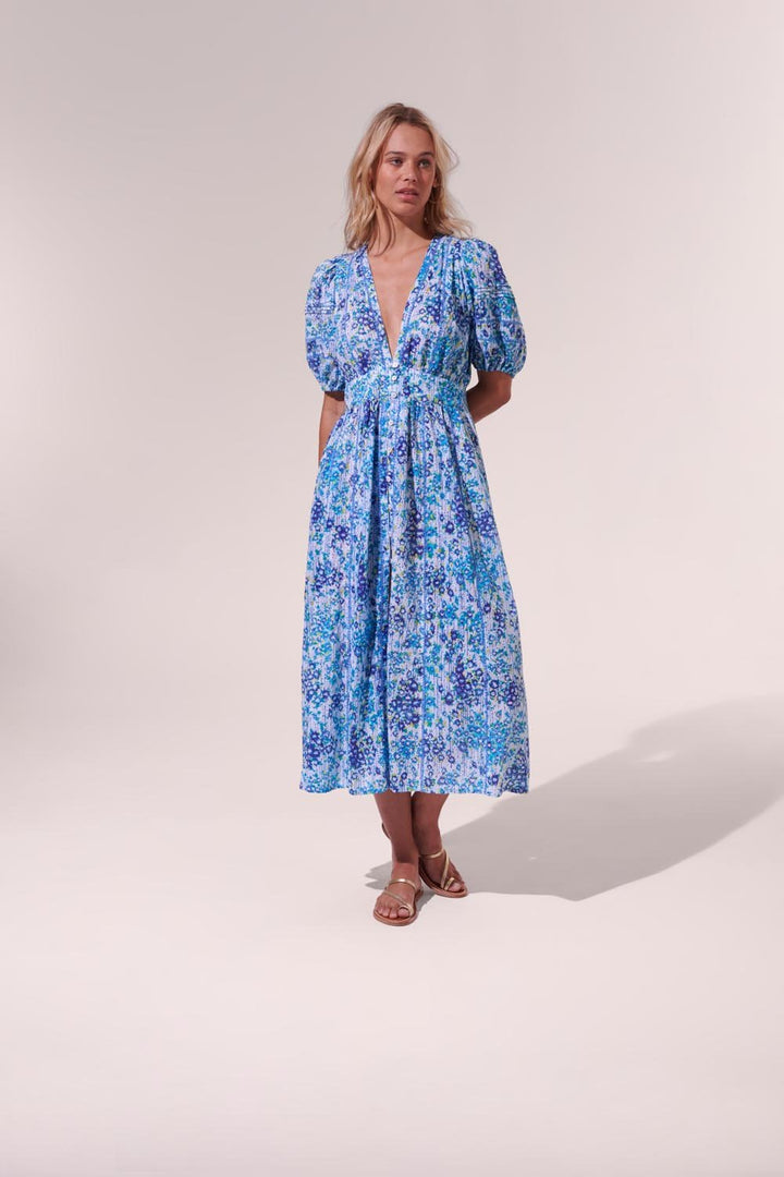 Midi Dress Reine - Blue Aquarelle