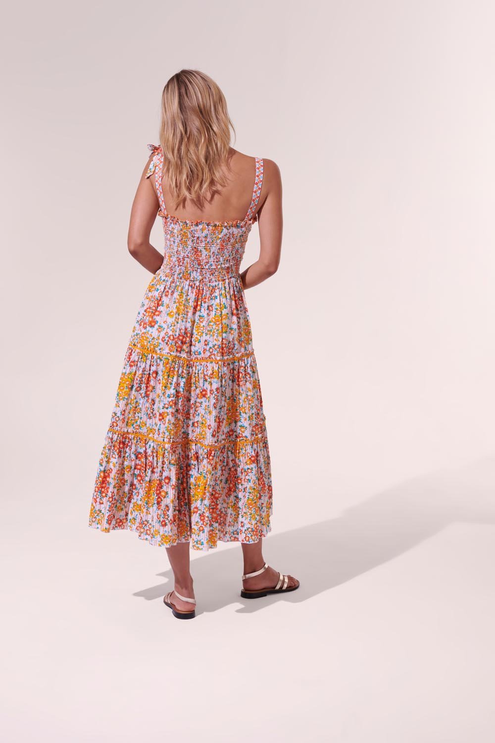 Midi Dress Triny - Orange Aquarelle