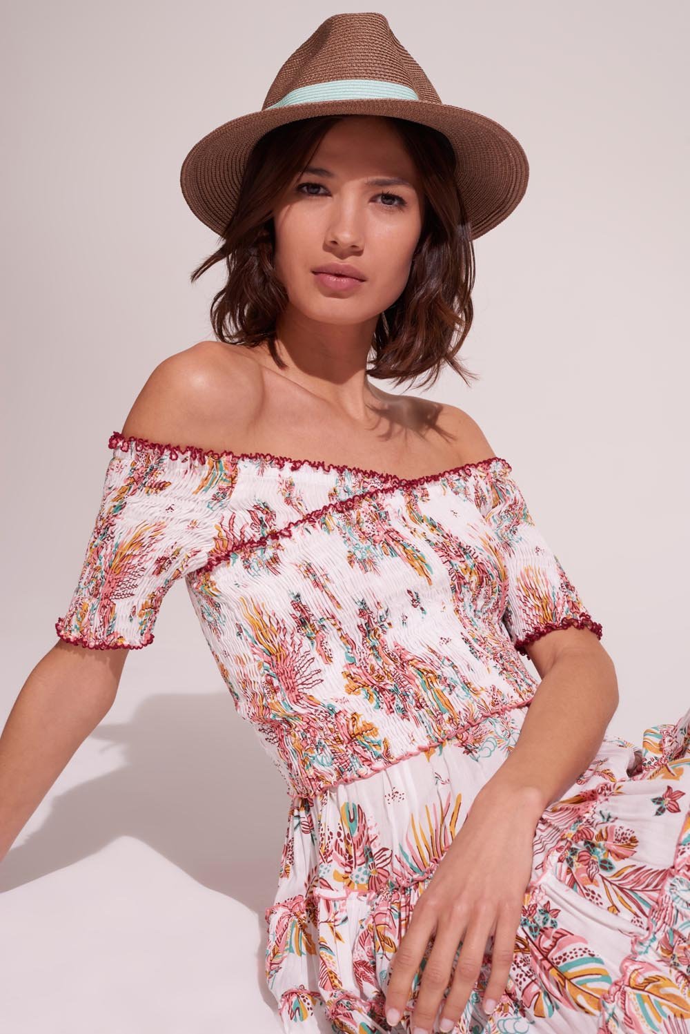 Mini Dress Soledad - Pink Rainforest