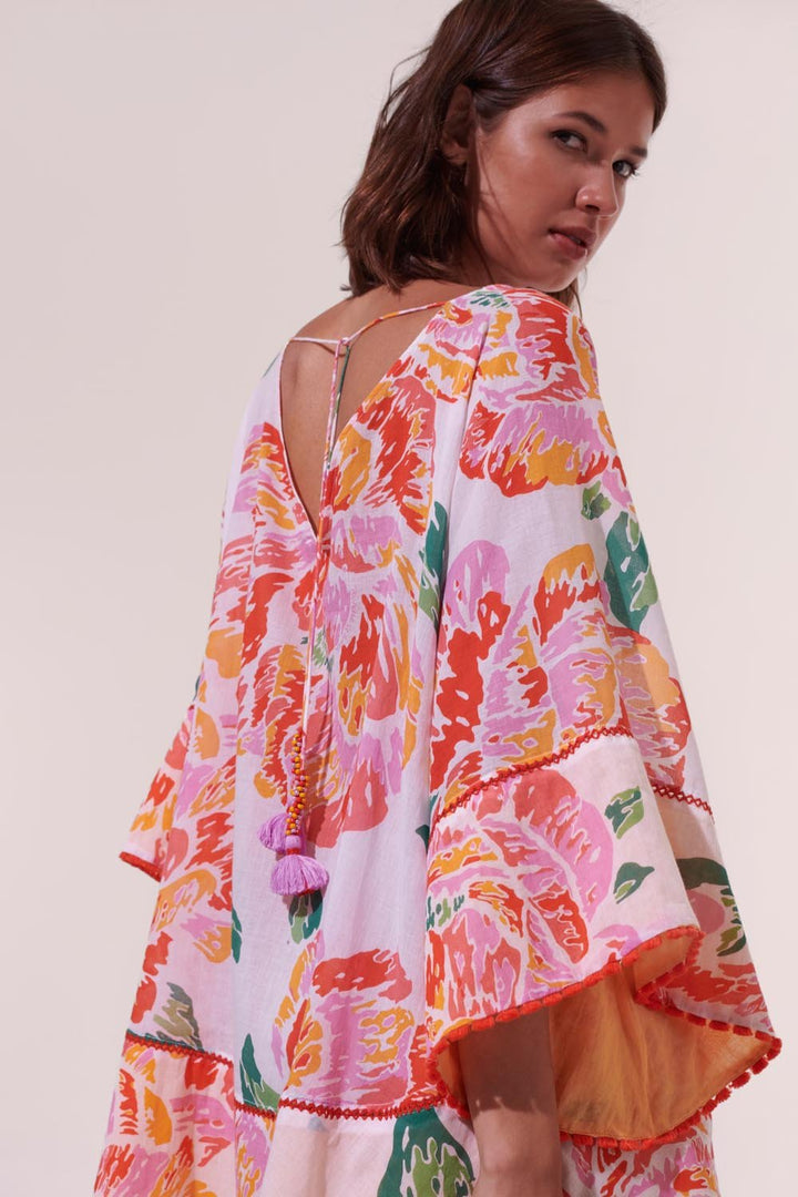 Poncho Allia - Orange Macro Peony