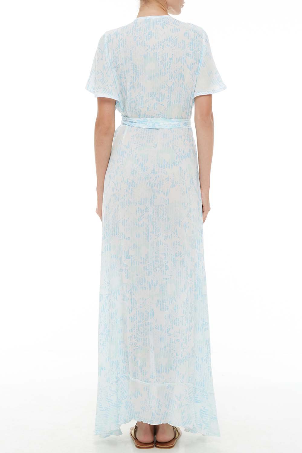 Robe Longue Joe à Volants - Bleu Ciel Brise