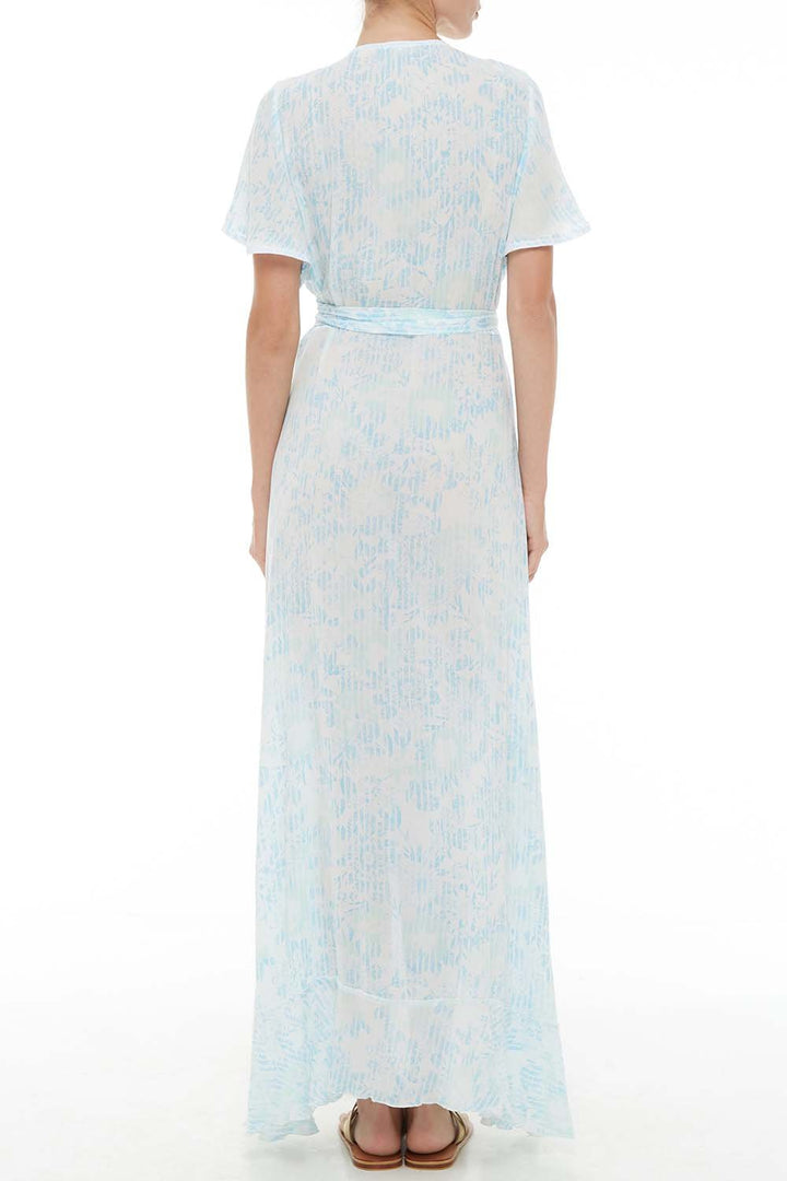 Robe Longue Joe à Volants - Bleu Ciel Brise