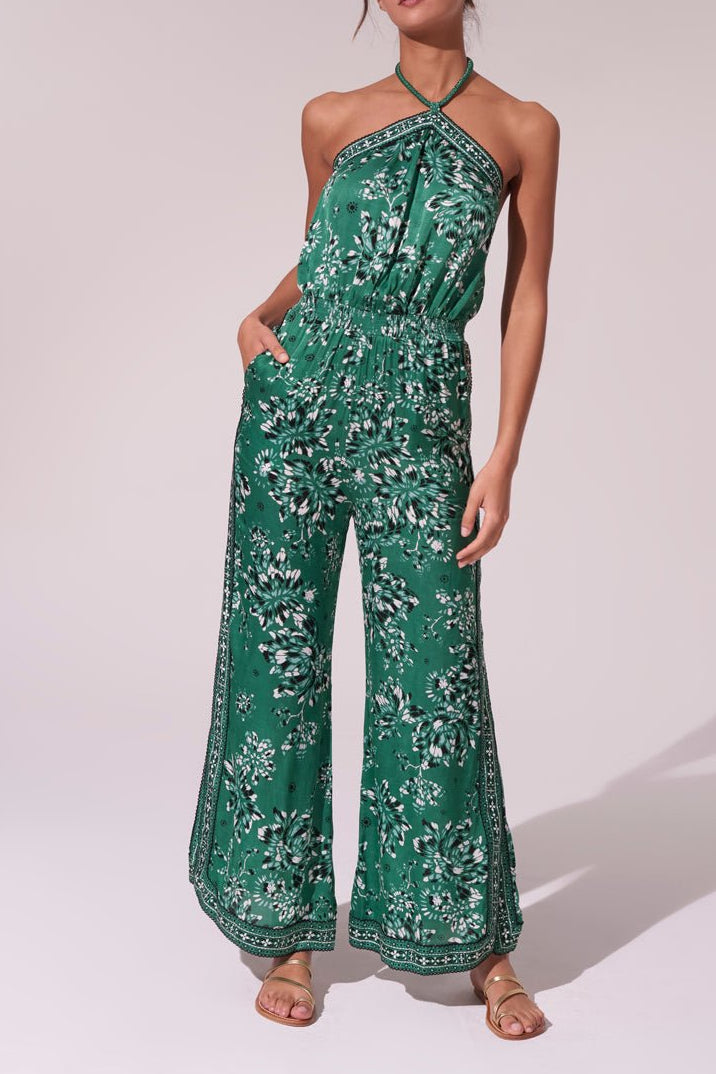 Long Jumpsuit Isabelle - Green Pivoine - Poupette St Barth