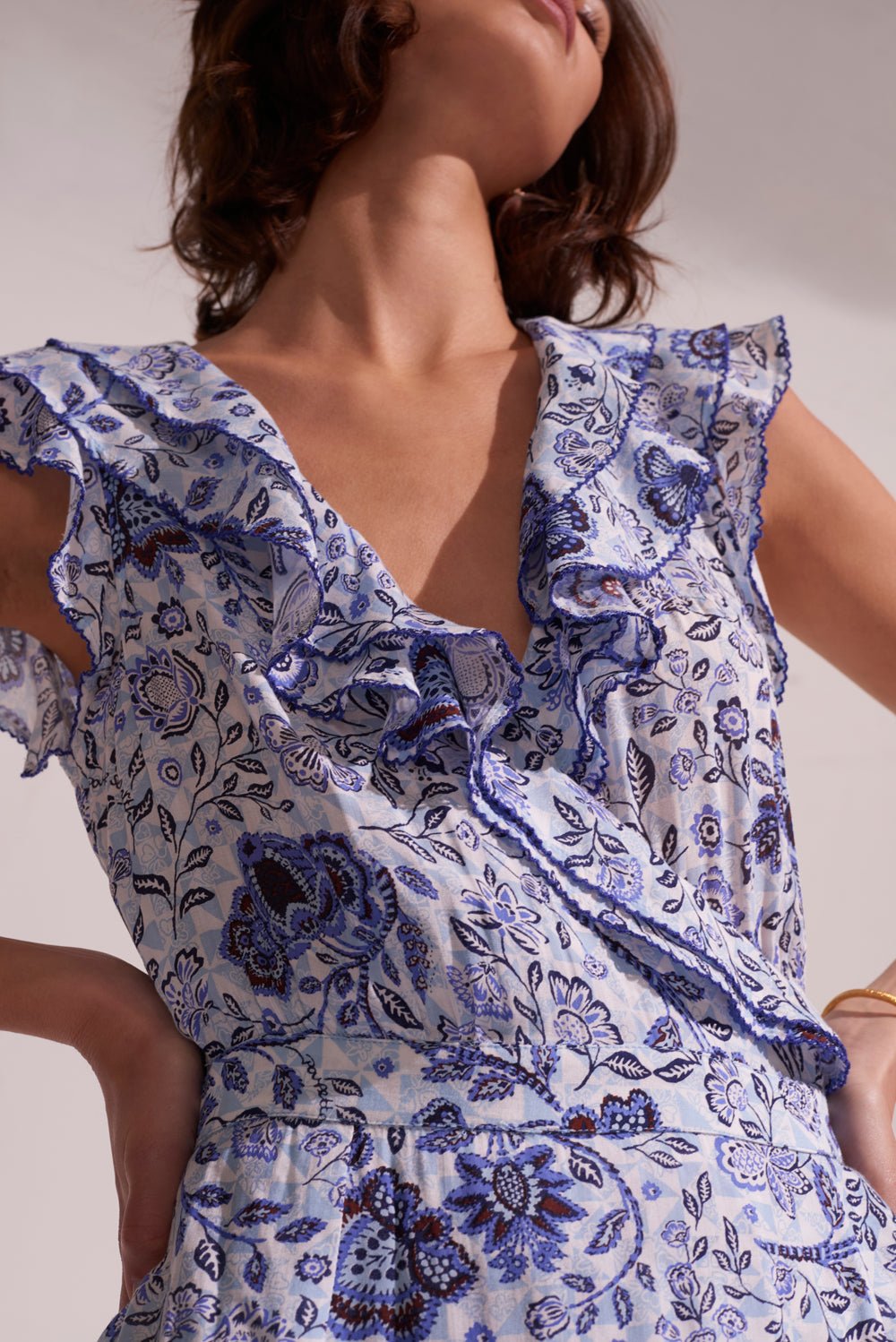 Poupette St Barth - Midi Dress Aude - Blue Pensee