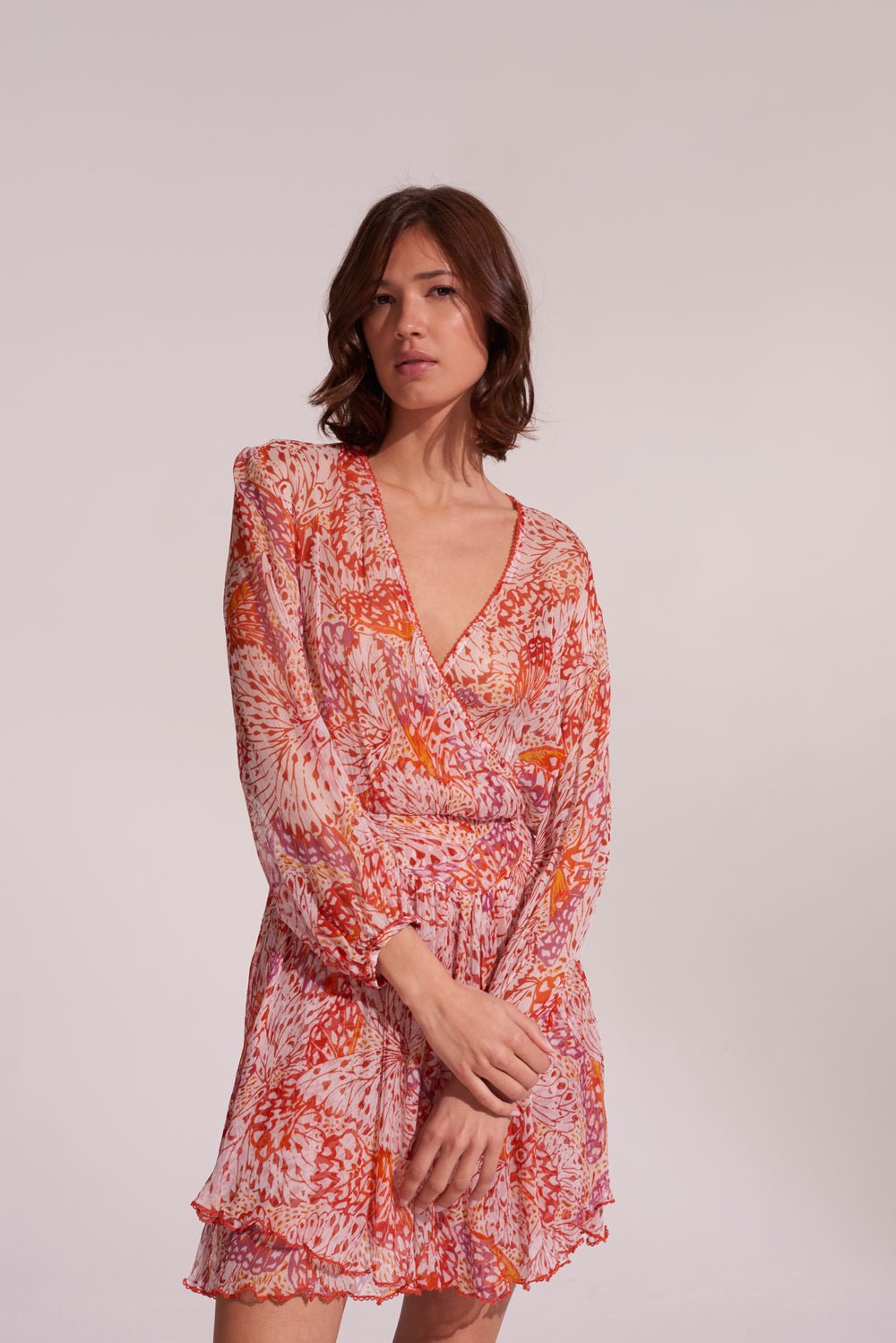 Poupette St Barth - Mini Dress Adela - Orange Ailes