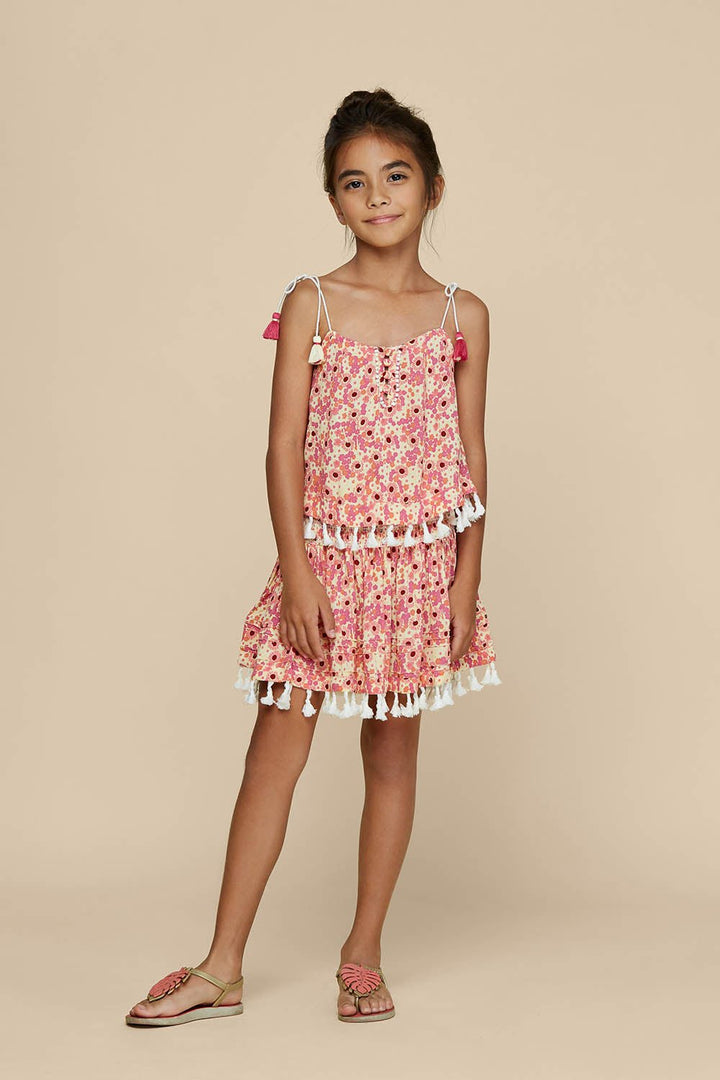 Kids Mini Skirt Mara Smocked - Yellow Gerbera (4399214854190)