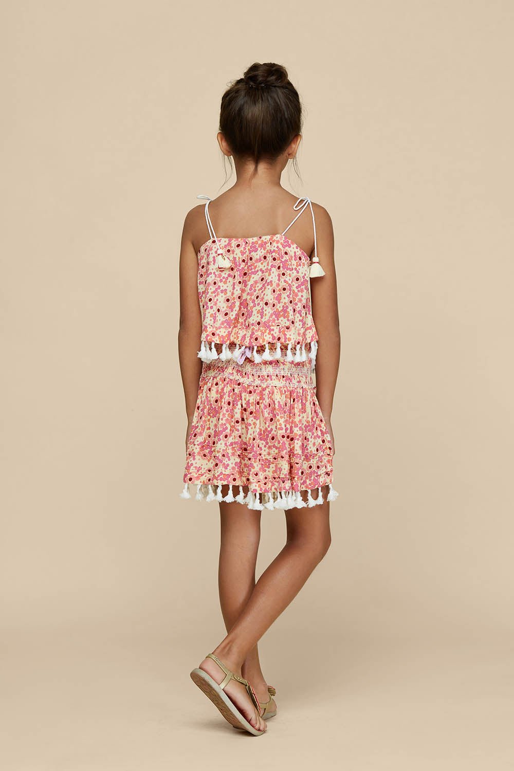 Kids Singlet Mara Tassel Trimmed - Yellow Gerbera (4399214821422)