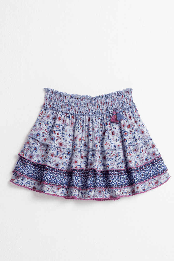 Poupette St Barth - Kids Mini Skirt Ariel - Blue Magnolia