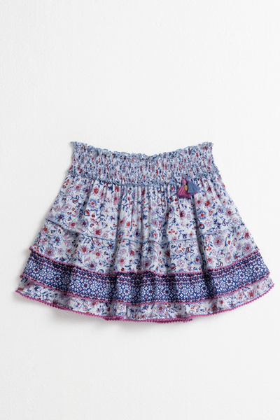 Poupette St Barth - Kids Mini Skirt Ariel - Blue Magnolia