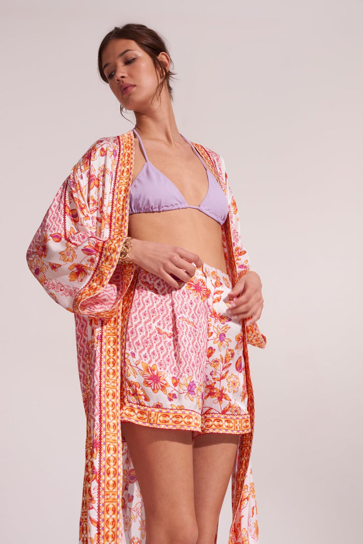 Poupette St Barth - Short Isabelle White Orange Botanique