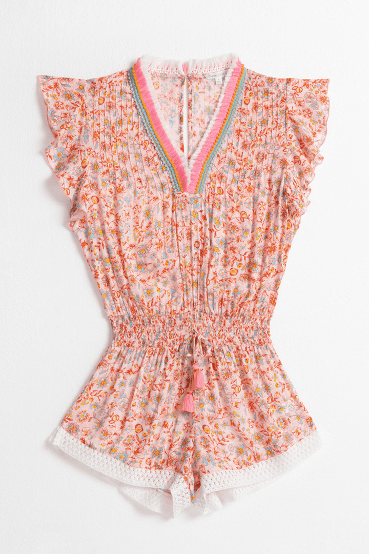 Poupette St Barth - Kids Short Jumpsuit Sasha - Pink Magnolia