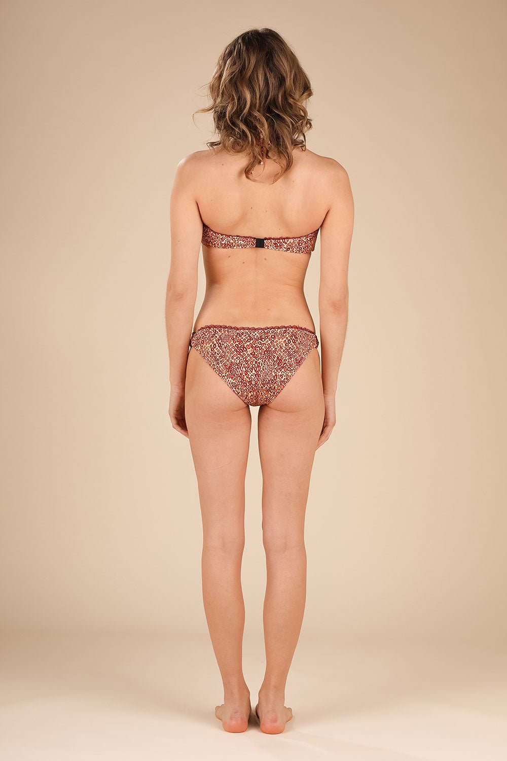 Bikini Top Vicky Lace Trimmed - Orange Wild (4125348266030)