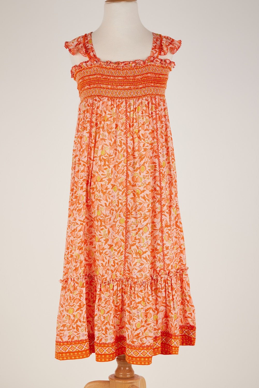 Kids Midi Dress Cindy Orange Lemon