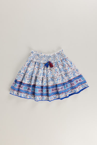 Poupette St Barth - Kids Mini Skirt Ariel Blue Cerise