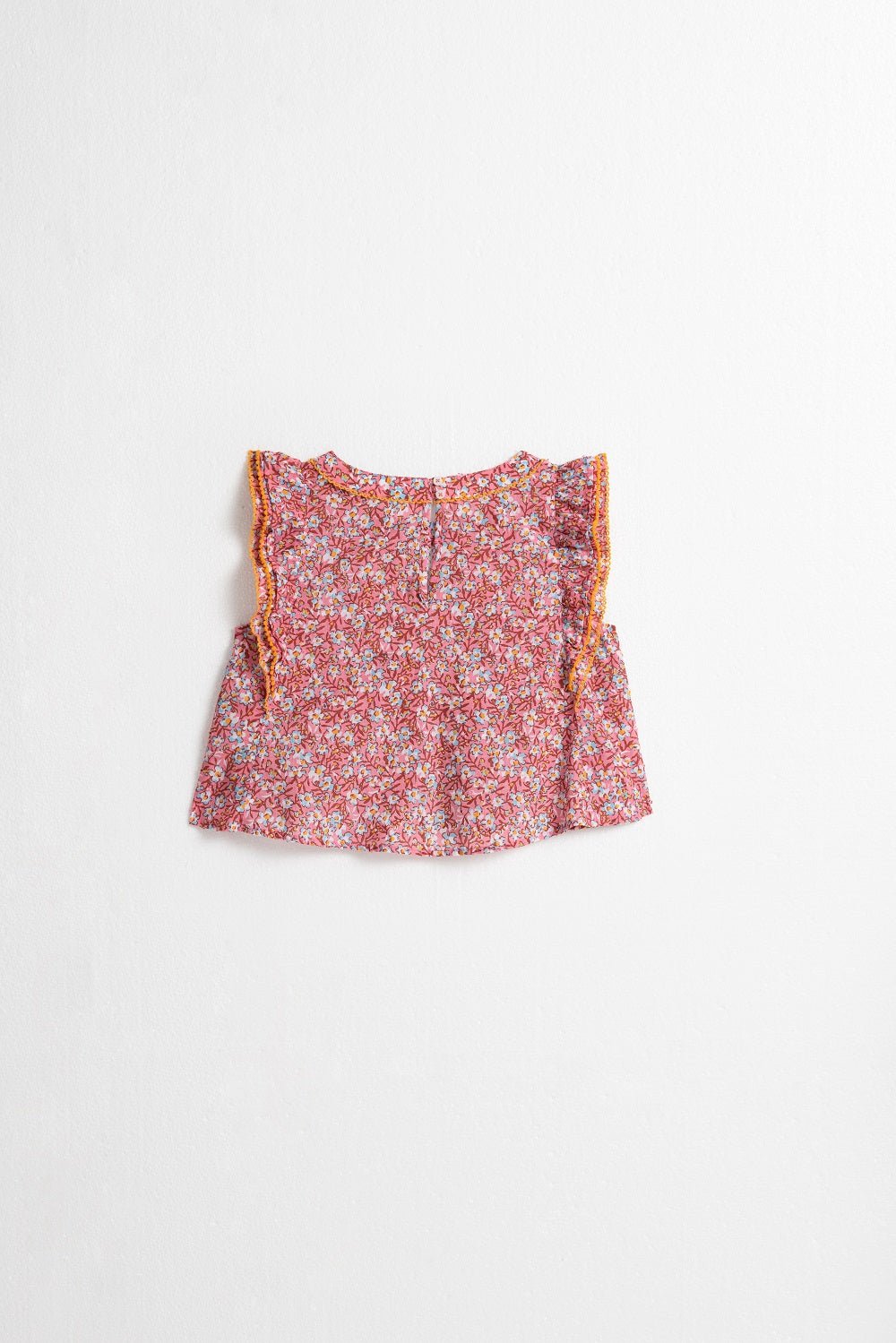 Light pink kids top Adeh Paquerette by Poupette St Barth, back view showing soft fabric and simple design.